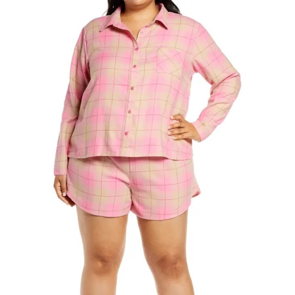 BP. Plaid Flannel Shortie Pajamas